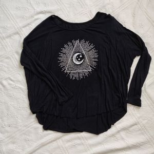 Flowy black graphic top